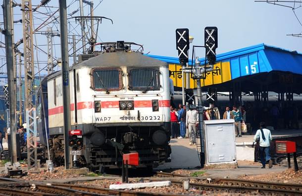 Railway train engines on the tracks at New Delhi Station on February 11, 2013 in New Delhi, India. (Ramesh Pathania/Mint via Getty Images)