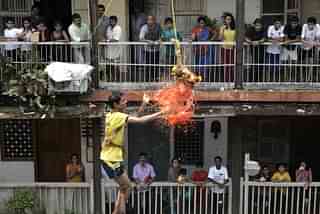 Dahi Handi celebrations in Mumbai (Anshuman Poyrekar/Hindustan Times via Getty Images)