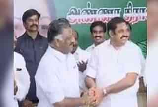 Tamil Nadu Chief Minister Edappadi K Palaniswami and former Chief Minister O Panneerselvam (Thanthi TV)