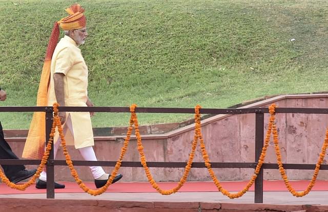 Narendra Modi on Independence Day, 2017. (<b>Raj K Raj/Hindustan Times via Getty Images) </b>