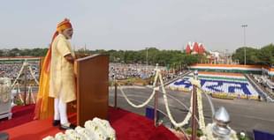 Prime Minister Narendra Modi at the Red Fort in Delhi. (Getty Images)