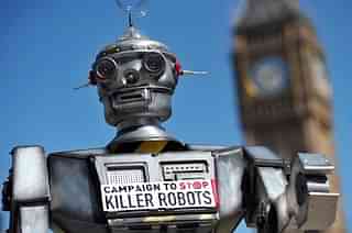 A mock ‘killer robot’ is pictured in central London in 2013 during the launching of the Campaign to Stop ‘Killer Robots’. (CARL COURT/AFP/Getty Images)