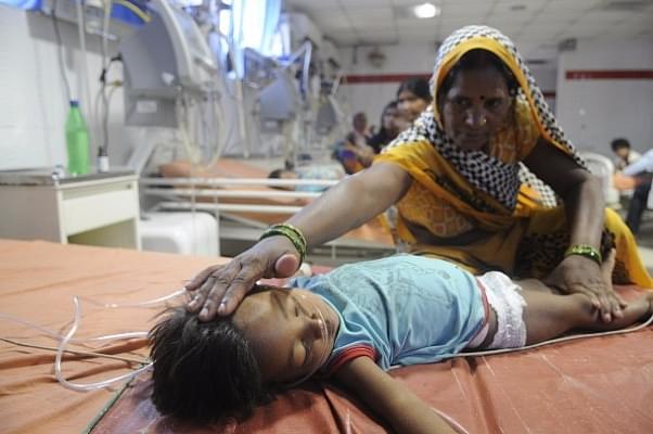 More than 60 children have reportedly died at the BRD Medical College Hospital and at least 30 deaths in two days. (Deepak Gupta/Hindustan Times via Getty Images)