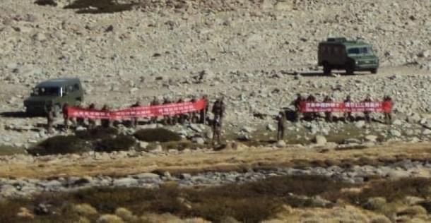 The Chinese Army 
in Ladakh along the Line of Actual Control.