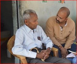 The author with Adityanath’s father, Anand Singh Bisht