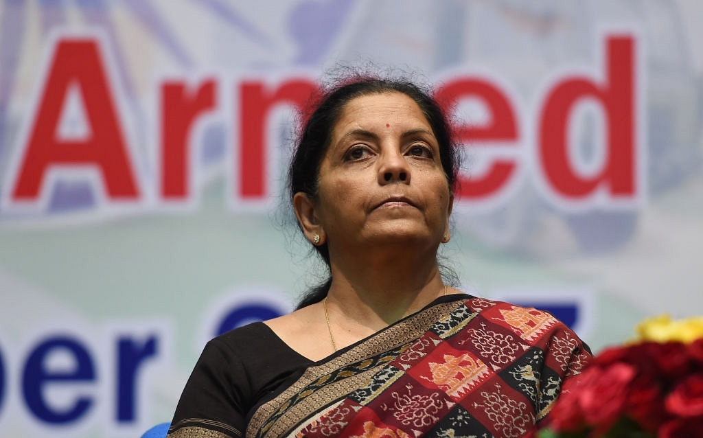 Defence Minister Nirmala Sitharaman speaks during an event at the Defence Research and Development Organisation in New Delhi. (MONEY SHARMA/AFP/GettyImages)
