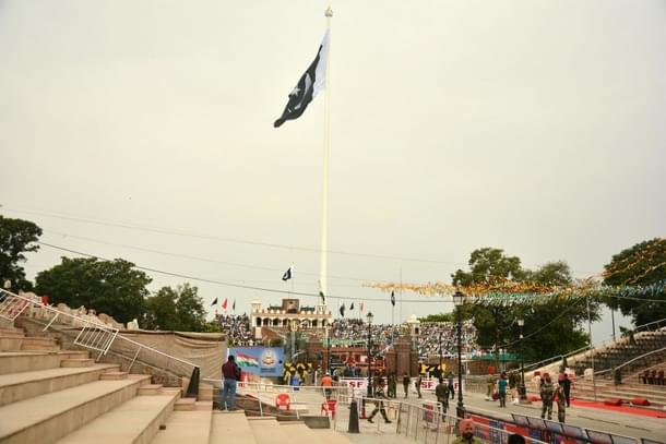 Tallest national flag of Pakistan at Wagah border near Amritsar, India. (Sameer Sehgal/Hindustan Times via Getty Images)
