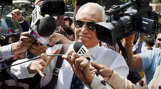 
Former Air Chief Marshal  S P Tyagi arrives at the CBI headquarters in New Delhi.

