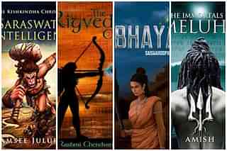 Covers of contemporary Indian books inspired by Hindu <i>kathas</i> and Puranas