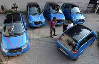 Electric vehicles in Bengaluru. (Manjunath Kiran/AFP/GettyImages)