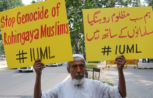 People protesting the deportation of Rohingya Muslims in Delhi (MONEY SHARMA/AFP/Getty Images)