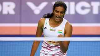 Sindhu claimed the title in a one hour and 24 minutes battle and become the first Indian shuttler to win in Korea. (Twitter.com/Sportskeeda)&nbsp;