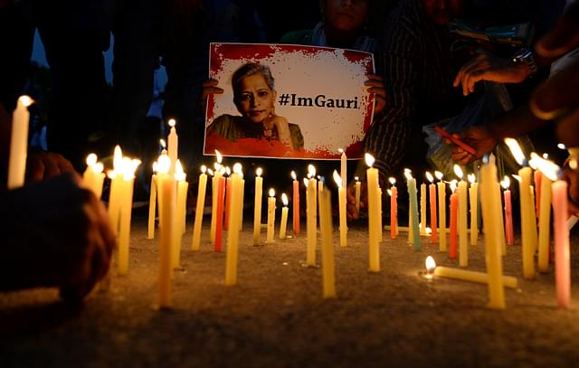 Tribute to slain journalist Gauri Lankesh (Photo: Sajjad Hussain/ AFP/Getty Images)