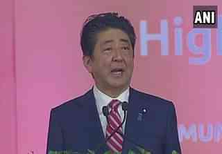 
Japanese Prime Minister Shinzo Abe speaks at the launch event of bullet train project in Ahmedabad on Thursday. (ANI)

