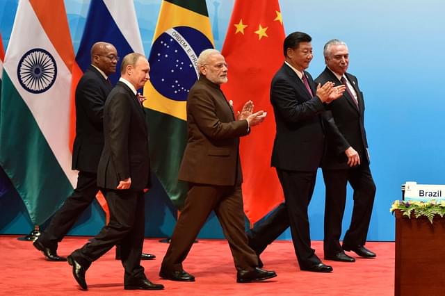 BRICS leaders during their summit meeting in Xiamen (KENZABURO FUKUHARA/AFP/GettyImages)