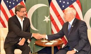 Pakistan PM Abbasi meets US Vice President Mike Pence.
