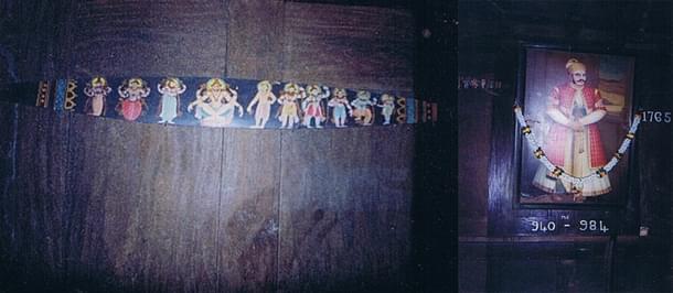 Clearly a latter period style Dasavatara shield; Painting of Velu Thampi 