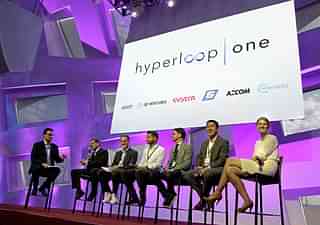 Rob Lloyd, CEO at Hyperloop One, moderates a panel discussion with partners during a press conference in Las Vegas, Nevada on May 10, 2016. (JOHN GURZINSKI/AFP/Getty Images)