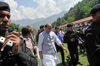 Home Minister Rajnath Singh during a visit to Kashmir. (Waseem Andrabi/Hindustan Times via GettyImages)