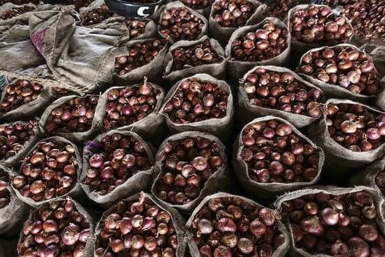 Onions at the Agriculture Produce Market Committee wholesale market in Lasalgaon.