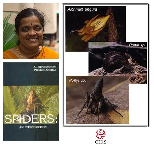 Left Top: Dr. Vijayalakshmi (‘the spider woman’)&nbsp; Right: A six month study in Guindy National Park (GNP) by CIKS, revealed some interesting spider species for the first time in South India.
