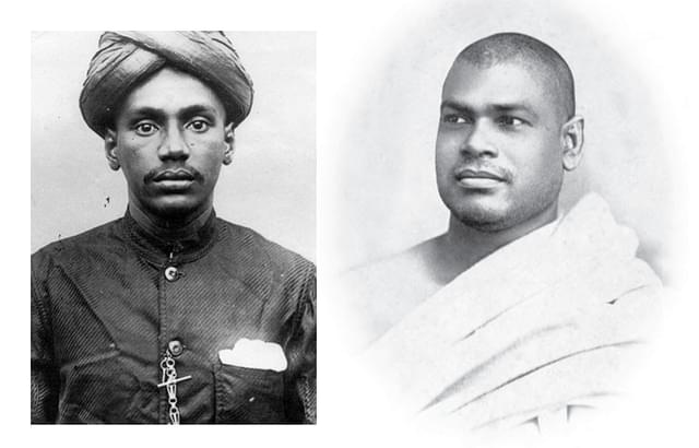 Young V O Chidambaram Pillai, left, and Swami    Ramakrishananda.
