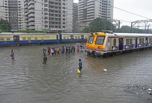 Last week’s floods in Mumbai. (Satyabrata Tripathy/Hindustan Times via Getty Images)