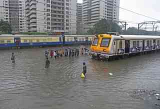 Floods in Mumbai. (Satyabrata Tripathy/Hindustan Times via Getty Images)
