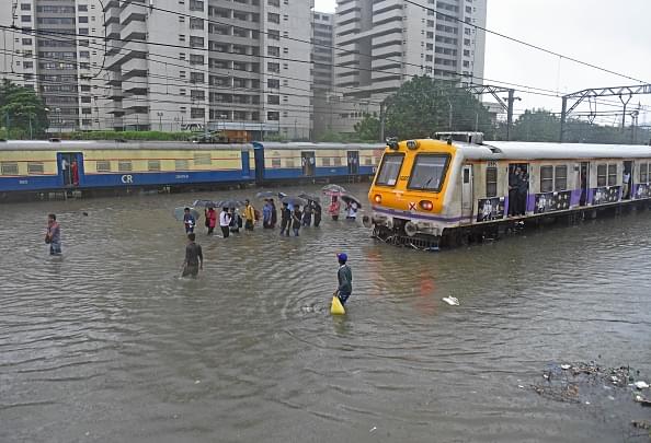 Last week’s floods in Mumbai. (Satyabrata Tripathy/Hindustan Times via Getty Images)