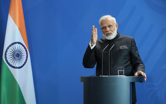 Prime Minister Narendra Modi and German Chancellor Angela Merkel (not pictured) speak at a press conference following a signing ceremony of agreements between the German and Indian governments at the Chancellery on May 30, 2017 in Berlin, Germany. (Sean Gallup/Getty Images)