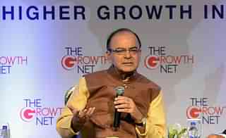 Indian Finance Minister Arun Jaitley speaks during the inauguration of the 4th Annual Growth Net Summit in New Delhi. (PRAKASH SINGH/AFP/GettyImages)