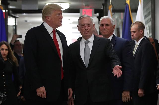 Trump with Jim Mattis and Mike Pence (Alex Wong/Getty Images)