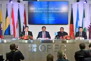 
OPEC President Mohammed Barkindo with other members. (Akos Stiller/Getty Images) 


