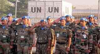 UN peacekeepers pay tributes to the two Indians killed in South Sudan. (PTI)
