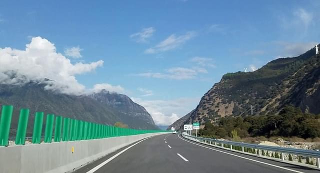 China’s new Nyingchi-Lhasa highway in Tibet, close to border with India.