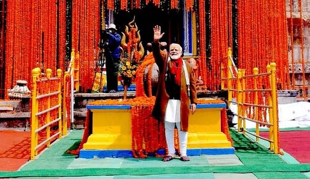 PM Modi has visited the holy shrines at Kedarnath and Badrinath  during the opening and closing ceremonies of the Kedarnath shrine’s portals in 2018. (image via PTI)