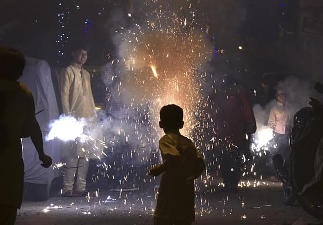 Children playing with fireworks (Sonu Mehta/Hindustan Times via Getty Images)