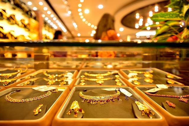 Inside view of a jewellery shop in Connaught Place  New Delhi. (Pradeep Gaur/Mint via GettyImages)