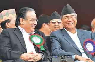 CPN’s Pushpa Kamal Dahal and Nepali Congress President Sher Bahadur Deuba. 