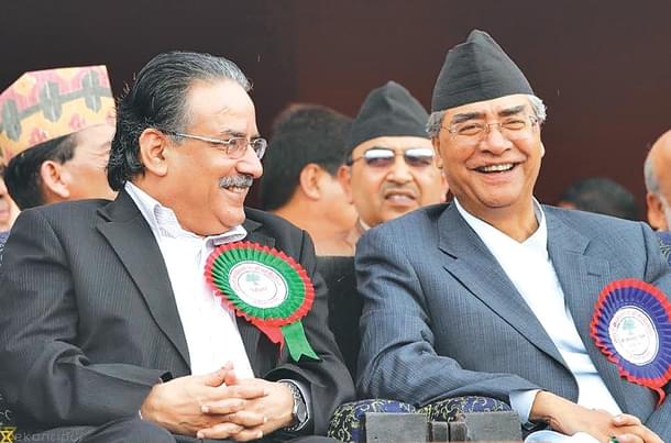 CPN’s Pushpa Kamal Dahal and Nepali Congress President Sher Bahadur Deuba.