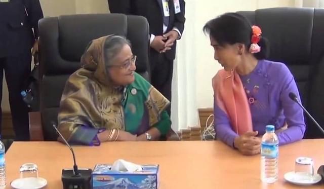 Bangladesh Prime Minister Meets With Daw Aung San Suu Kyi.

