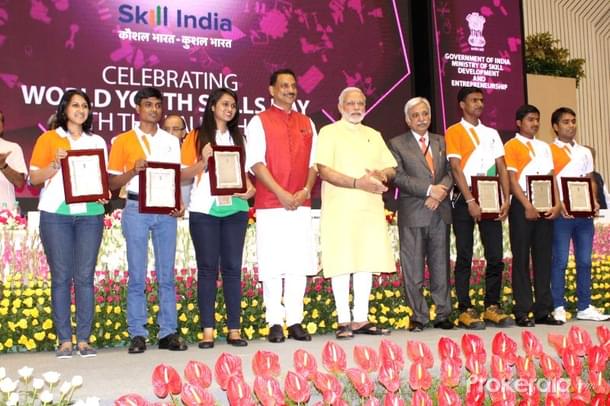 Prime Minister Narendra Modi during a Skill India event.
