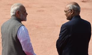 Prime Minister and President Ram Nath Kovind at an event in New Delhi. (MONEY SHARMA/AFP/GettyImages) 