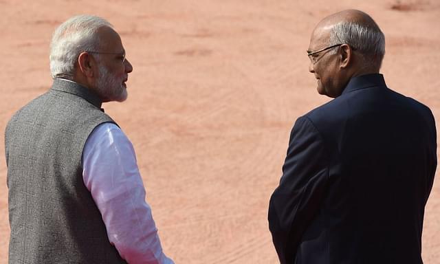 Prime Minister and President Ram Nath Kovind at an event in New Delhi. (MONEY SHARMA/AFP/GettyImages)&nbsp;