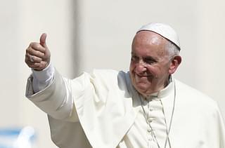 
Pope Francis gives a thumbs up as he leaves St. Peter’s Square.