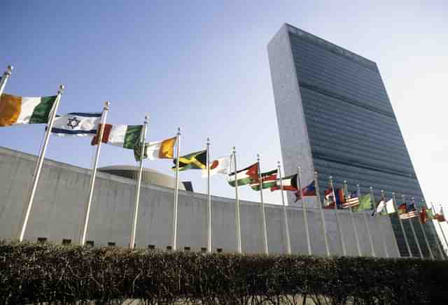 Flags at United Nations Headquarters

