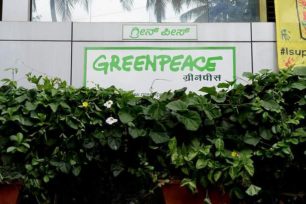 Outside view of Greenpeace India office (Hemant Mishra/Mint via Getty Images)
