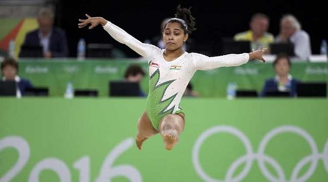 Dipa Karmakar in action during the Rio Olympics 2016. (Indian Express/Wikimedia Commons)