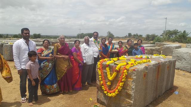 People who have contributed a stone offered pooja at the site