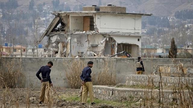                     Bin Laden’s compound in 2012, before it was completely demolished.                